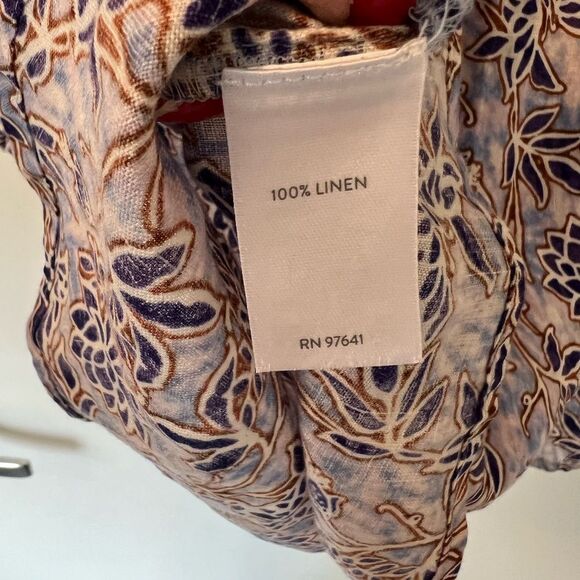 J Jill flower print linen blouse - Picture 5 of 7